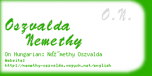 oszvalda nemethy business card